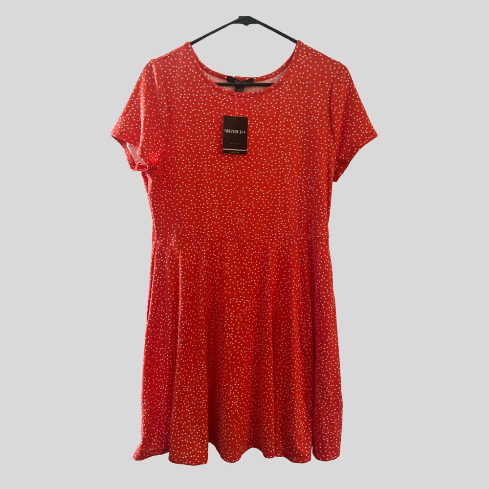 NWT Forever 21 Red Polka Dot Skater Dress